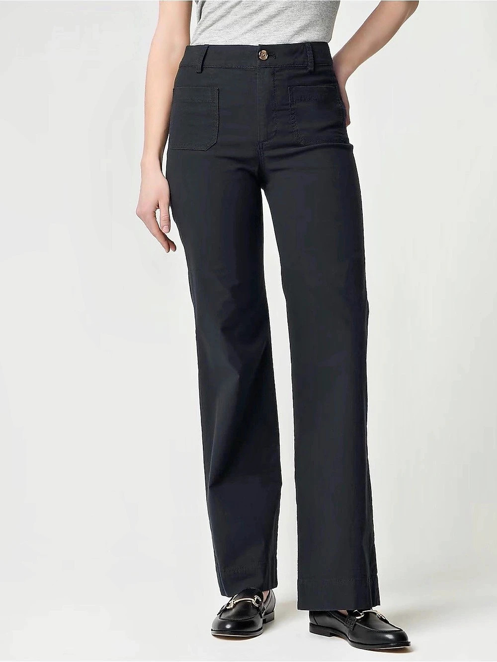 NWT J Crew Factory Lizzie Pants Camp-pocket wide-leg pant Black size 28